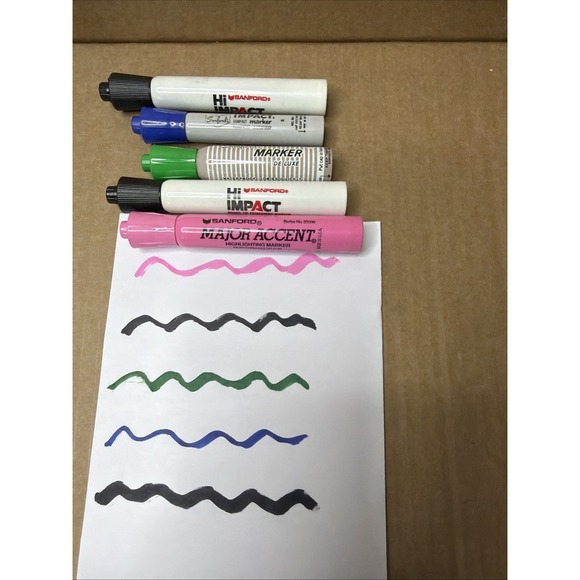 Sanford Other - Vtg Permanent Marker Lot Sanford King Hi-Impact Some Smelly & Major Accent